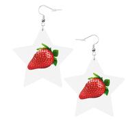 fragola clipart orecchini partito per le donne, scintillante stella ciondola orecchini, moda goccia gioielli per la notte fuori, One Size, Pelle