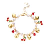 Fragola Cuore Di Ciliegia Cuore di Perline Braccialetto Per Le Donne Regolabile Bella Vocazione Gioielli Di Frutta Dichiarazione Pezzi Donne Braccialetto Alla Moda, Taglia unica, come descritto