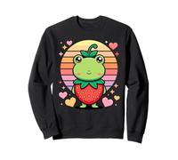 Fragola Rana Kawaii Carina Cuori Retro Tramonto Felpa