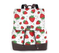 Fragola,Zaino da donna, impermeabile, leggero, in pelle PU, alla moda, da viaggio