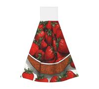 fragole carine asciugamano portatile appendibile, velluto super assorbente asciugamano da cucina, bagno adulto bambini cucina appeso asciugamano
