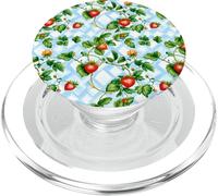 Fragole Con Fiori Su Un Vintage Boho Sfondo PopSockets PopGrip per MagSafe
