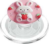 Fragole coniglietto su sfondo rosa per ragazze donne PopSockets PopGrip per MagSafe