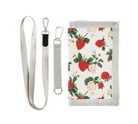 Fragole Country Style trifold tri fold portafoglio per le donne semplici mens portafogli con cordino, Fragole Stile country, 1 size