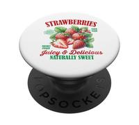 Fragole Dolci Vintage Frutta Retro Fragola Grafica PopSockets PopGrip Adesivo