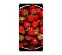 Fragole in ciotola Banner per porta di benvenuto primavera estate copertura per porta sfondo appeso bandiera portico segno per porta d'ingresso decorazioni per feste stagionali per interni ed esterni