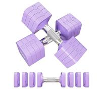 Fragraim 5 kg x 2 Set di Manubri Regolabili Set di Manubri Liberi per Donne e Uomini Set di Pesi per Le Mani Set di Manubri Regolabili per Palestra - Viola