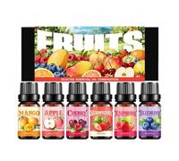 Fragrance Oil Set - Fruit Fragrance Oil, 10ml Fruit Oils For Diffuser, Refreshing Long-Lasting, Uplifting Everyday, Fruits Scented Oils For New Year Birthday Candle Making Relaxation Meditation