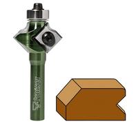 Fraiser Billy - fresa per smussare 45 gradi e raggio 3 concavo, con cuscinetto, per legno e derivati - gambo 8 mm - utensile professionale per fresatrice manuale, rifilatore e banco fresa