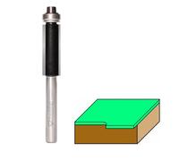 Fraiser Fresa per rifilare con cuscinetto inferiore - 2 taglienti in metallo duro, diametro 12,7 mm, altezza di taglio 25 mm, gambo 6,35 mm (1/4") - per fresatrice verticale e rifilatore