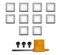Fraiser kit ricambio Tornado e Tornado Sniper con 10 coltellini/inserti in metallo duro 10,5 mm, 3 viti e chiave Torx T15 - per fresa gambo 8 mm e 6,35 mm