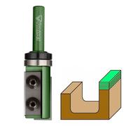 Fraiser Multibit - Fresa multifunzione per scanalare, rifilare, copiare e tagliare, diametro 19 mm, gambo 8 mm, con 2 inserti up&down e cuscinetto, per fresatrice manuale, rifilatore e CNC