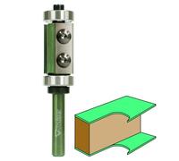 Fraiser Multix - Fresa per rifilare con doppio cuscinetto (superiore e inferiore), 2 taglienti in metallo duro, altezza di taglio 50 mm, gambo 12 mm - per fresatrice verticale e rifilatore