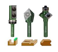 Fraiser Set di frese per legno, 3 frese ad inserti, gambo 8 mm, per fresatrice verticale, rifilatore e banco fresa - Kit base professionale