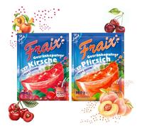 FRAIX Polvere per bevande ciliegia + pesca (confezione da 50) (25 x 100 g) fruttata e rinfrescante, con vitamina C