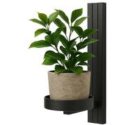 FRAMADO - Mensola per Piante da Parete - Portafiori da Appendere - in Metallo - Decorazione da Parete Moderna per Soggiorno, Camera dei Ragazzi, Camera da Letto - 12x15x24cm - PIANTA DRITTO Nero