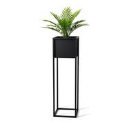 FRAMADO - Supporto per piante in metallo Nero Reno - 21x21x90cm - Supporto decorativo per fiori da interno - Tavolino - Portapiante - Accessorio per il soggiorno