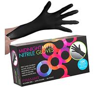 FRAMAR Guanti Nitrile Neri Medi - Guanti Monouso Neri Medi, Non Lattice, Guantes de Nitrile, Latex Free Disposable Gloves, Guantes da Meccanico - Confezione da 100