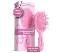 FRAMAR Mini Spazzola da Viaggio Per Capelli - Mini Spazzola da Borsa, Spazzola Capelli Piccola, Accessori Capelli, Hair Brush, Compatto Per i Viaggi, Per Tutti i Tipi di Capelli - Rosa