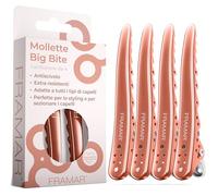 Framar Mollette Capelli Donna in Big Bite in Rosè - Set da 4 Fermagli per Capelli Professionali in Metallo per Styling - Hair Clips Forti e Resistenti