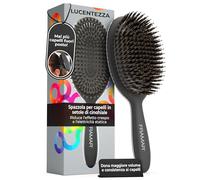 FRAMAR Spazzola con Setole di Cinghiale per Donna - Spazzola Professionale in Setole Naturali, Ideale per Capelli Lisci e Lucenti, Sl rush Boar Bristle Polish - Nera