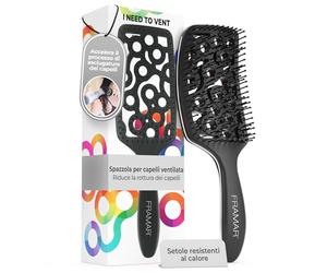 Framar Spazzola Professionale Ventilata per Capelli - Spazzola, Nera