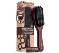 FRAMAR Spazzola Setole Cinghiale - Spazzola Per Coda - Velluto Marrone | Tirata, Per lo Slick Back, Boar Bristle Brush, Per Volume e Brillantezza