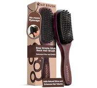 FRAMAR Spazzola Sleek in Setole Naturali - Spazzola in Setole Naturali per Capelli, Sleek Bun Hair Brush, Natural Bristle Hair Brush, Spazzola Capelli per Volume e Lucentezza - Velluto Marrone
