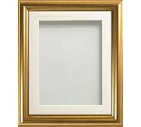 Frame Company Eldridge - Cornice portafoto in oro con attacco a V bianco, 6 x 4 per 12,7 x 7,6 cm, con perspex