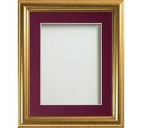Frame Company Eldridge - Cornice portafoto in oro con supporto a prugna, 10 x 8 per 17,8 x 12,7 cm, con perspex