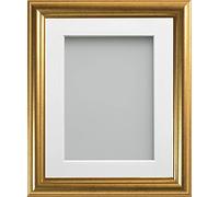 Frame Company Eldridge - Cornice portafoto in oro con supporto bianco, 10 x 8 per 17,8 x 12,7 cm, con perspex