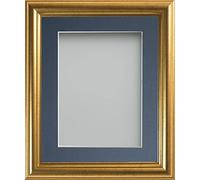 Frame Company Eldridge - Cornice portafoto in oro con supporto blu, 6 x 4 per 10,2 x 7,6 cm, con perspex