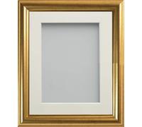 Frame Company Eldridge - Cornice portafoto in oro con supporto color avorio, 14 x 11 per 30,5 x 20,3 cm, con perspex