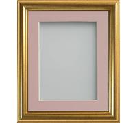 Frame Company Eldridge - Cornice portafoto in oro con supporto rosa, 6 x 4 per 10,2 x 7,6 cm, con perspex