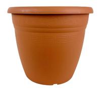Frame Company Vaso per piante da esterno in plastica terracotta Greenwood, 28 cm, vaso da 11 l con piattino da 25 cm, dimensioni a scelta