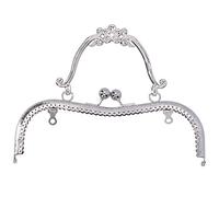 Frame della borsa in metallo, Frame di striscia borse da 2 pezzi con manico a 20,5 cm Class Lock Lock Retro Expoxed Hardware Accessori hardware (Silver B01-029-00550)