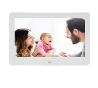 Frame di Foto Digitale da 10 Pollici, Cornice Fotografica Digitale 1080P HD, Porta Altoparlante e USB Integrata, Condividi Foto/video Immediatamente Tramite App da Qualsiasi (Bianco)