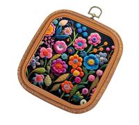 Frame di ornamento a punta incrociata Frame di embroidery con base, telaio da ricamo | In diverse dimensioni, realizzato in legno, anello di punta di ago retrò rotondo quadrato per cucire per la trapu