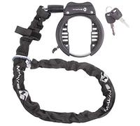 Serratura a Telaio con Catena Ringchain XL M-Wave 1000 mm Nera - Blocco Antifurto con Rivestimento Tessile