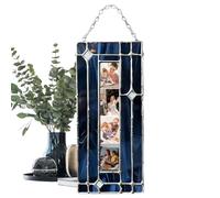 Frame Ornament - Glass, 2x6in Handmade Pendant Photo Display Elegant Decor | Hanging Keepsake Personalized Memory Showcase, Picture Frame Decor For Home, Office, Holidays, Birthdays, Christmas