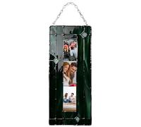 Frame Ornament - Glass, 2x6in Handmade Pendant Photo Display Elegant Decor | Hanging Keepsake Personalized Memory Showcase, Picture Frame Decor For Home, Office, Holidays, Birthdays, Christmas