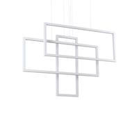 Sospensione Moderna Frame Alluminio Bianco Led 93W 3000K Luce Calda