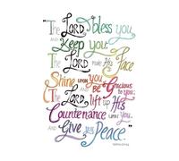 Framed Scripture Wall Art - The Lord Bless You & Keep You Numbers 6:24-26 Print, Elegant Religious Decor for Living Room or Church(Framed,16x24inch(40x60cm))