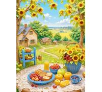 Frameless Picnic di Girasoli puzzle,Puzzle 1000 pezziArte per Adulti e Ragazzi,Puzzles Classico per Adulti e Bambini dai 3 anni,Idea Regalo Uomo e Donna