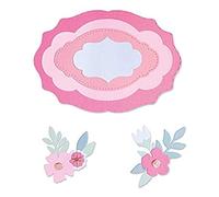 Sizzix Framelits-Set di Fustelle, 11 Pezzi, stratificate di Jessica Scott, 665482, Etichette a Strati, One Size