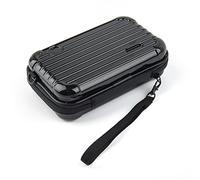 Framendino, Astuccio per il trucco rigido per prodotti da toeletta, mini borsa a tracolla con corda di presa rimovibile e tracolla per donna, nero, 1 Pack