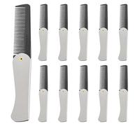 Framendino, Confezione da 10 spazzole per capelli pieghevoli in acciaio inossidabile per uomo