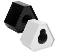 Framendino, Confezione da 2 stazioni per microfono con logo a cubo esagonale per microfono personalizzato per reporter KTV host