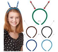 Framendino, Confezione da 5 fasce per capelli con perline per antenne vuote per fai da te, 5 colori