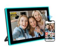FRAMEO Cornice Digitale con Luce Neon 1280x800 HD IPS LCD Touch Screen Rotazione Automatica 32GB Memoria Supporta Unità USB/SD Card, Espandere la memoria, Condividi Momenti
